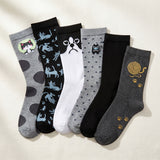 Dots & Paw Print Socks - 6 Pack