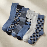 Funky Splash Striped Patch Dress Socks - 6 Pack