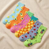 Orchard Fuity Patterned Crew Socks - 6 Pack