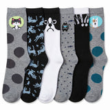 Dots & Paw Print Socks - 6 Pack