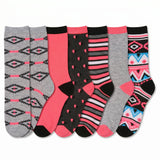 Tribal Pattern Socks - 6 Pack