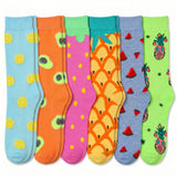 Orchard Fuity Patterned Crew Socks - 6 Pack