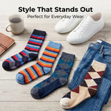 Men's Colorful Stripe Socks - 12 Pairs