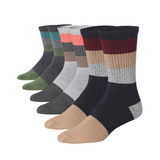 JAMES FIALLO Unisex 3 Pairs Wool Blend Bold Striped Statements Colorful Accents Cushioned Dress Crew Socks, Size