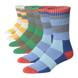 JAMES FIALLO Unisex 3 Pairs Wool Blend Dynamic Colorful with Vibrant Shapes Cushioned Dress Crew Socks
