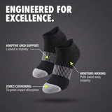 Women's Black Grey Stripe No Show Socks - 6 Pairs
