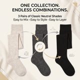 Contrasting Over The Knee High Socks - 3 Pairs