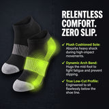 Women's Black Grey Stripe No Show Socks - 6 Pairs