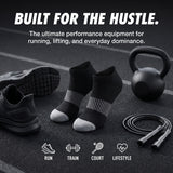Women's Black Grey Stripe No Show Socks - 6 Pairs