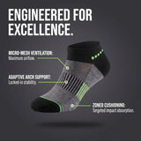 Women's Black Rainbow Stripes Sport Socks - 6 Pack