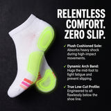 Women’s Classic Triple-Stripe Low Cut Sports Socks – Size 9-11 – Cushioned 12-Pack