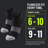 Women’s Black Performance Ribbed Low Cut Socks – Size 9-11 – Cushioned 12-Pack