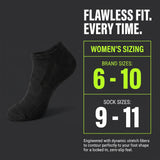 Women's Dark Black No Show Socks - 6 Pack