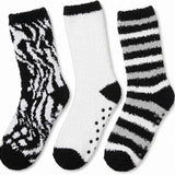 Tipi Toe Women’s Winter Weather Sock Bundle – Cable Knit Button Knee-High Boot Socks & Plush Anti-Skid Fuzzy Slipper Socks Multipack, Sock Sizes 9-11