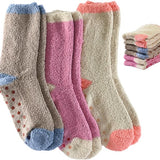 Anti-Skid Mocha Blush Fuzzy Socks - 3 Pairs + Love Notes Ankle Socks - 10 Pairs Bundle