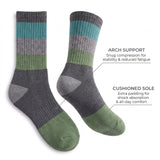 Wool Blend Bold Striped Colorful Accents Dress Socks - 3 Pairs