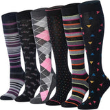 Tipi Toe Women's Knee High Socks 12-Pair Mega Value Pack – Soft Lightweight Colorful Funky Patterned Over the Calf Casual Long Socks