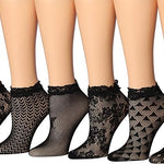 Lace Anklet Socks with Ruffled Trim