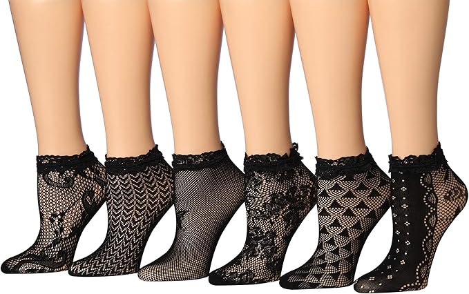 Lace Anklet Socks with Ruffled Trim