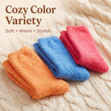 Colorful Patterned Citrus Crush Fuzzy Socks - 3 Pairs