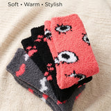 Soft Anti-Skid Feline Love Fuzzy Socks - 3 Pairs