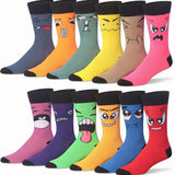 JAMES FIALLO Men's Novelty Crew Socks Bundle (24 Pairs) – 12-Pack Foodie Fantasy and 12-Pack Emoji Inspired Crazy Fun Dress Socks