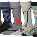 James Fiallo Men's 6 Pack Modern Geo & Stripe Collection Pattern Dress Socks