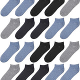 JAMES FIALLO Men's 20 Pairs Classy Extra Lightweight Colorful Patterned Low Cut/No Show Socks