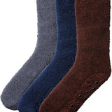 Men's Anti-Skid Soft Fuzzy Crew Socks - Urban Neutrals Patterned - Socks