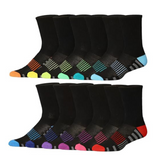JAMES FIALLO Men's 12 Pairs Athletic Crew Socks, Ideal for Running, Hiking, and Athletic Activities