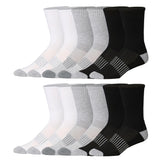 JAMES FIALLO Men's 12 Pairs Arch Support Socks Comfortable Performance Socks for Running, Hiking, and Athletic Activities - Tipi Toe Socks