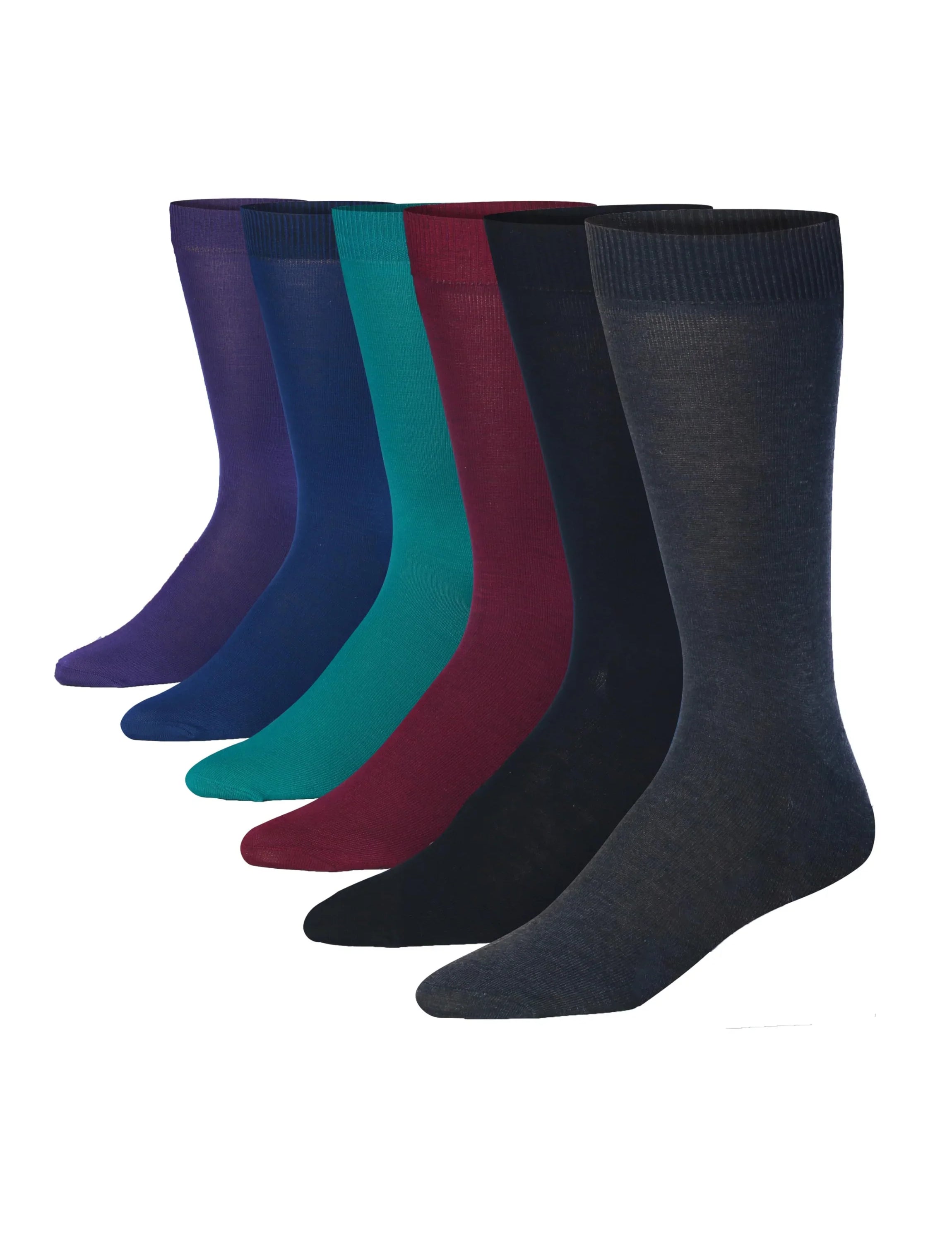 Men's 6 Pairs Casual Novelty Autumn Elegance Colorful Patterned Dress Socks for Men - Tipi Toe Socks