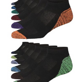 JAMES FIALLO Men's 12-Pack Cushioned Athletic Low Cut Socks with Moisture Control and Breathable Design