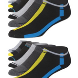 JAMES FIALLO Men's 12-Pack Cushioned Athletic Low Cut Socks with Moisture Control and Breathable Design