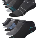 JAMES FIALLO Men's 12-Pack Cushioned Athletic Low Cut Socks with Moisture Control and Breathable Design