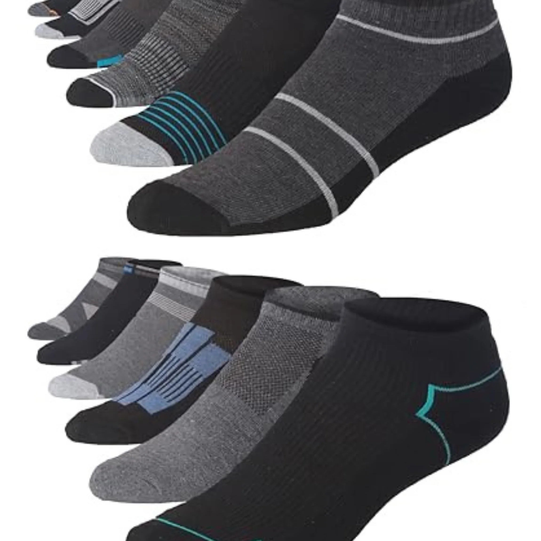 Men's Black Grey Sports Socks
