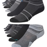 JAMES FIALLO Men's 12-Pack Cushioned Athletic Low Cut Socks with Moisture Control and Breathable Design