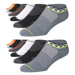 JAMES FIALLO Men's 12-Pairs Performance Low Cut Athletic Vibrant Neutral Mix Colors Patterned Sport Socks - Tipi Toe Socks
