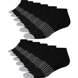 JAMES FIALLO Men's 12-Pack Cushioned Athletic Low Cut Socks with Moisture Control and Breathable Design