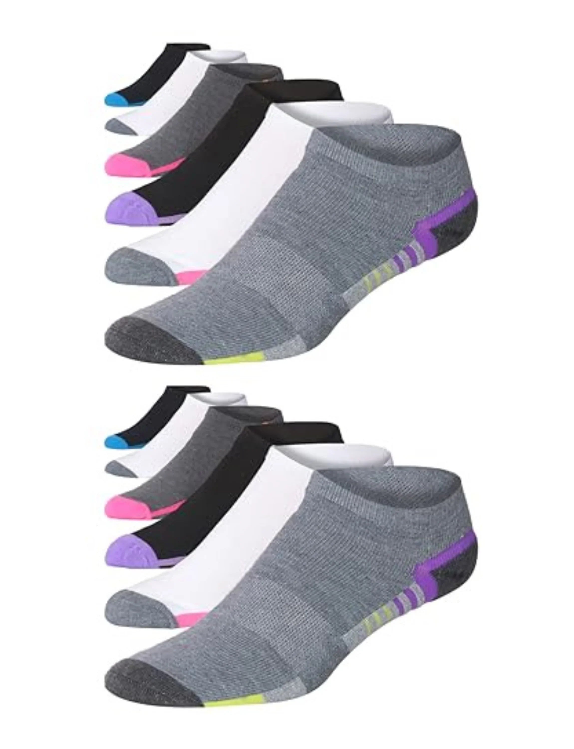  Men's 12-Pairs Performance Low Cut Athletic Classic Colors Dynamic Accent Patterned Sport Socks - Socks
