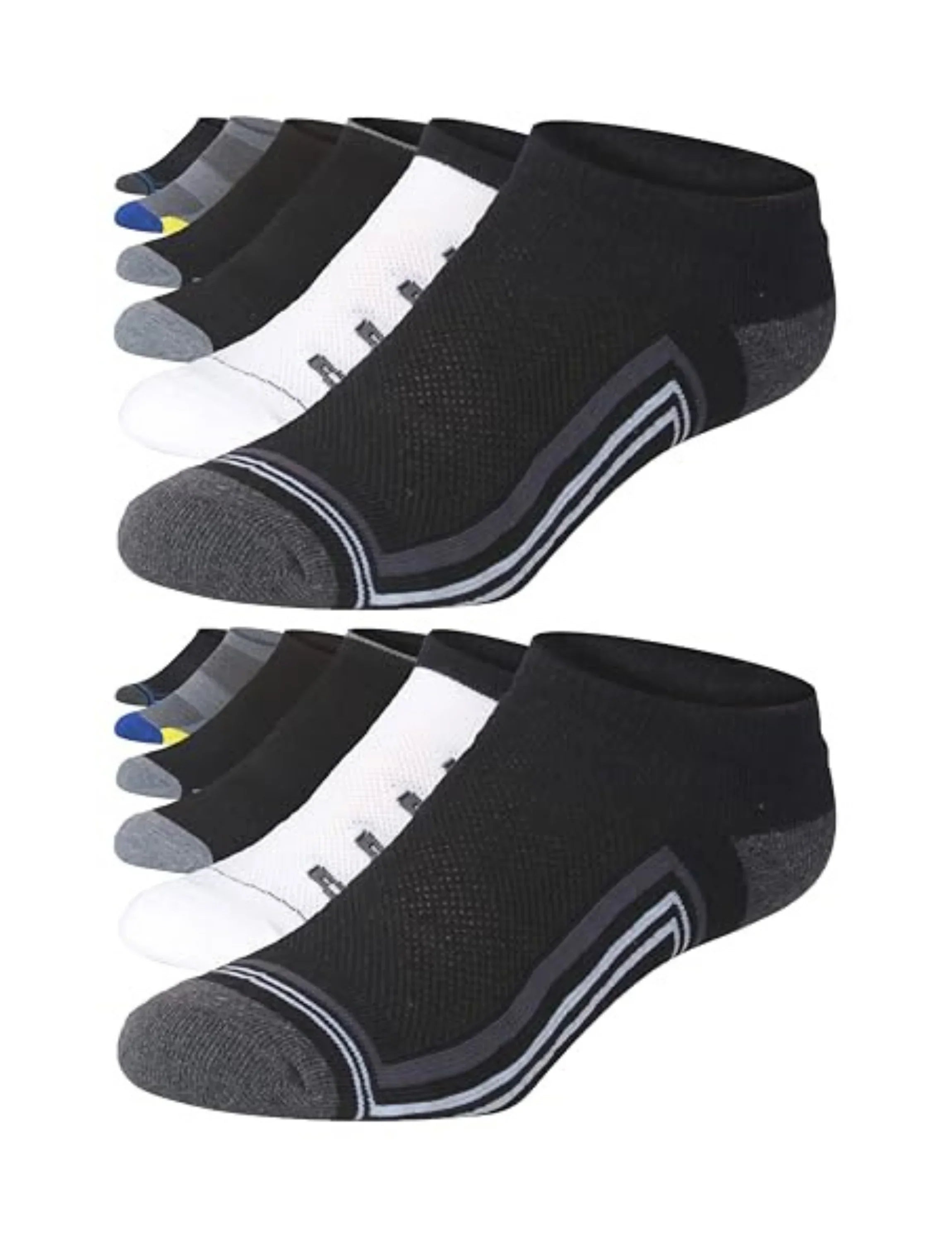  Men's 12-Pairs Performance Low Cut Athletic Classic Colors Minimalist Patterned Sport Socks - Socks
