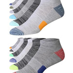  Men's 12-Pack Performance Low Cut Athletic Socks with Mini Stripes and Vibrant Accents - Socks