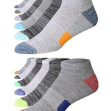  Men's 12-Pack Performance Low Cut Athletic Socks with Mini Stripes and Vibrant Accents - Socks