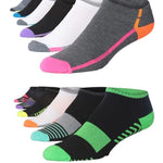 JAMES FIALLO Men's 12-Pairs Performance Low Cut Athletic Black White Accented Line Design Sport Socks - Tipi Toe Socks