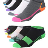 JAMES FIALLO Men's 12-Pairs Performance Low Cut Athletic Black White Accented Line Design Sport Socks - Tipi Toe Socks