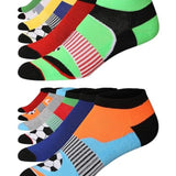  Men's 12-Pairs Performance Low Cut Athletic Solid Classics & Soccer Colorful Patterned Sport Socks - Socks