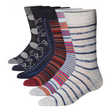 JAMES FIALLO Men's 6 Pairs Stylish Colorful Patterned Dress Socks