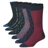 Men's 6 Pairs Casual Novelty Geometric Twilight Colorful Patterned Dress Socks for Men - Tipi Toe Socks