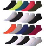 JAMES FIALLO Men's 20 Pairs Classy Extra Lightweight Vivid Spectrum Solid Colors Low Cut/No Show Socks