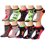 Colorful Heart Kiss Love No Show Socks - 10 Pairs